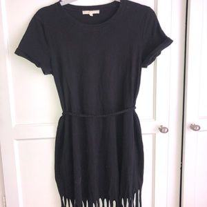 Maje Black Beaded Mini Dress